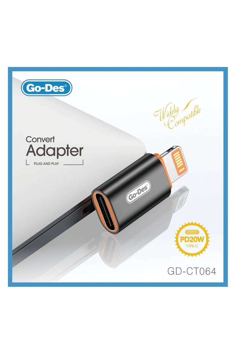GO-DES Lightning Converter Adapter Compact PD Fast Charging Data Transfer Adapter for iPhone iPad - Image 3