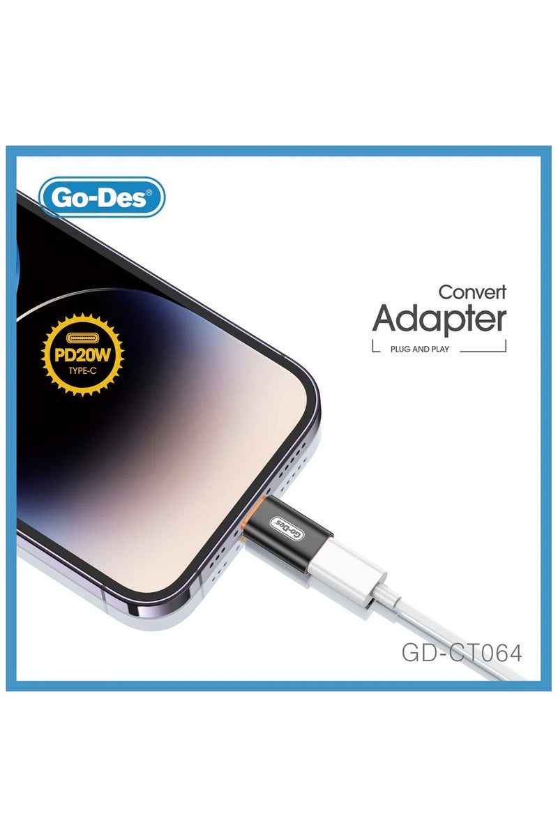 GO-DES Lightning Converter Adapter Compact PD Fast Charging Data Transfer Adapter for iPhone iPad - Image 4