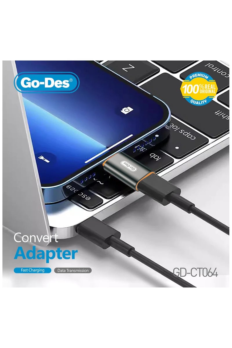 GO-DES Lightning Converter Adapter Compact PD Fast Charging Data Transfer Adapter for iPhone iPad - Image 5