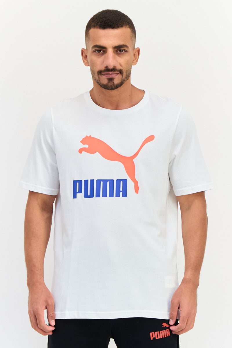 PUMA تي شيرت رياضي للرجال بأكمام قصيرة، خارجي، أبيض - Image 1