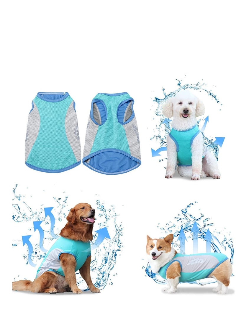 SYOSI Dog Cooling Vest Instant T-Shirts for Summer Evaporative Microfiber Sun Protection Jacket Lightweight for Walking, Running High Visibility with Reflective Label Tank Top Sleeveless  - Image 1