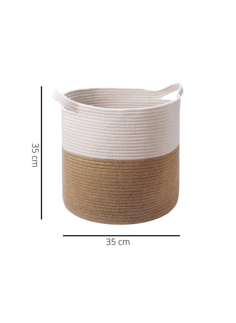 GRATIFY GRATIFY HOME Natural Hand Crafted Jute Basket For Storage jute baskets for organizing Plant pot Baskets 35X35 CM  - Image 4