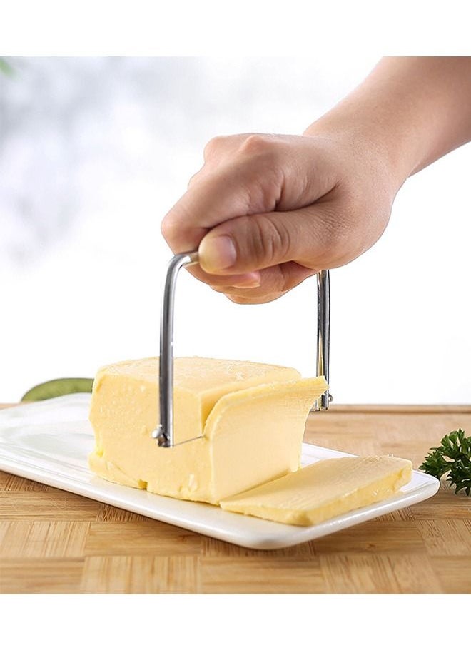 Generic - Cheese Slicer Ham Slicer with Wire, Anti Corrosion Stainless Steel Butter Slicer Grater, Multifunction U Type for Bread Cheese Tofuhandmade Soaps (Silver) - Image 1