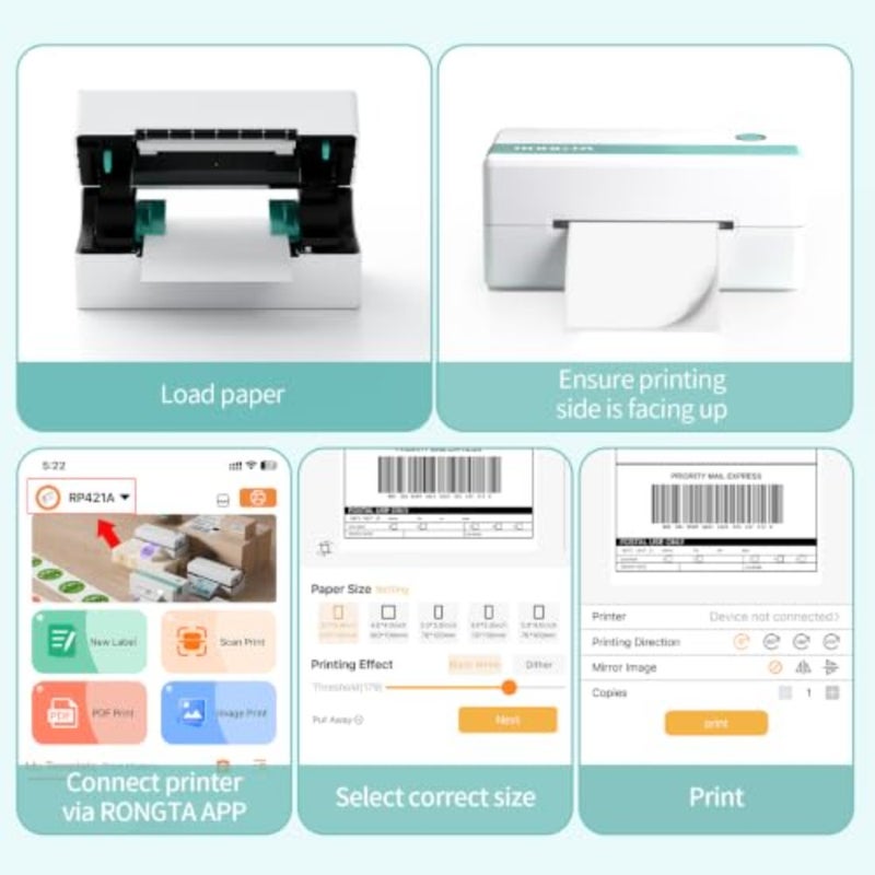 Thermal Shipping Label Printer, Bluetooth Wireless 4x6 Sticker Label Maker for Package, Compatible with Windows, Mac, Android and iPhone, Used for Small Business - Image 5