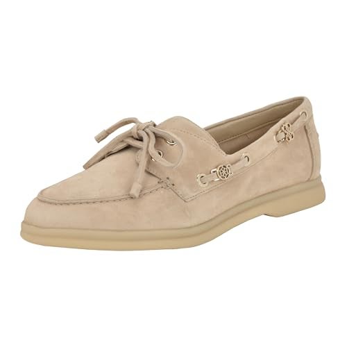 Guess Women's YOMAYA Boat Shoe, Light Natural Suede 111, 9 - Image 1