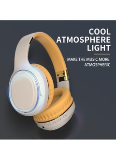 GNAFOTU Bluetooth Headphones with RGB Lights, HiFi Sound Noise Reduction Bluetooth Headphones With Ambient Light,Built-in Mic,Bluetooth 5.3 Lightweight Foldable Wireless＆Wired Headset for Phone PC  - Image 3