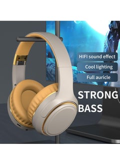 GNAFOTU Bluetooth Headphones with RGB Lights, HiFi Sound Noise Reduction Bluetooth Headphones With Ambient Light,Built-in Mic,Bluetooth 5.3 Lightweight Foldable Wireless＆Wired Headset for Phone PC  - Image 5