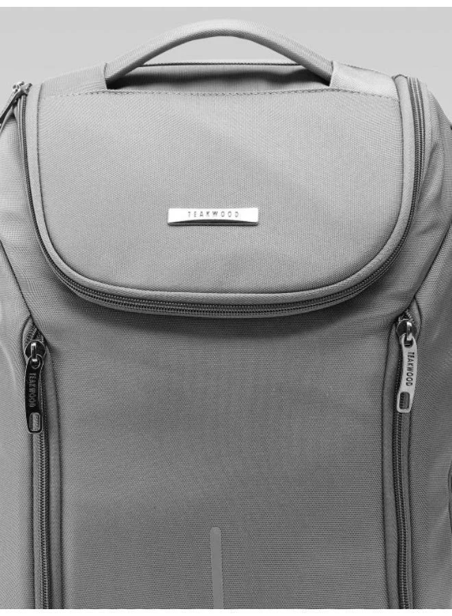 Teakwood Grey Teakwood 23L Business Unisex Laptop Backpack  | Fits up to 16 " Laptop | Premium Grey Office & Travel Backpack | USB Charging Port | Trolley Sleeve | Water-Resistant | Multi-Compartment Durable Design  | Best Price UAE