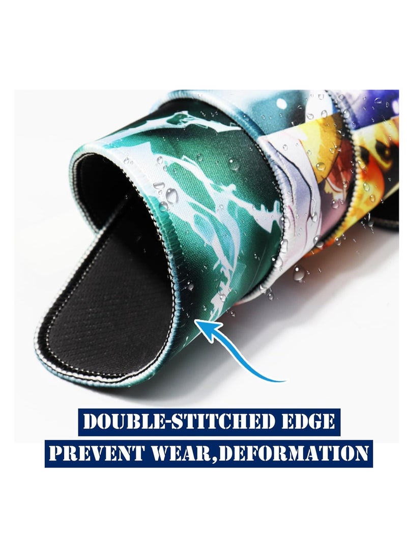 SYOSI Large Mouse Pad, Anime Character Mouse Pad Large Extended Anime Gaming Mousepad Waterproof Non-Slip Rubber Base Stitched Edges Desk Mat for Computer Laptop Office Work and Study, Desk Mat 24 x 14 in - Image 2