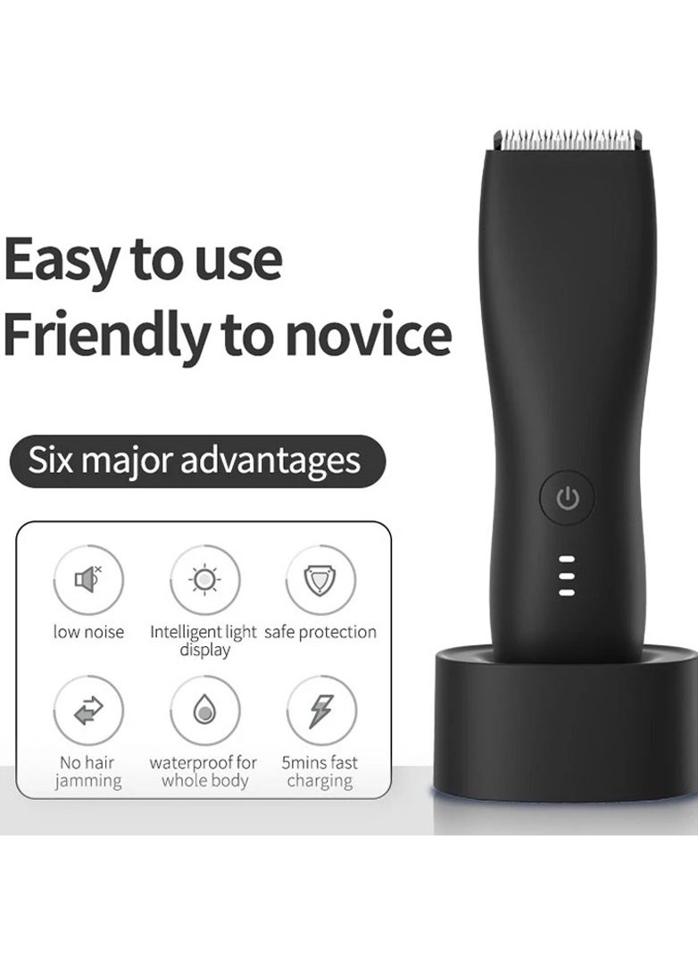 Generic - 200W Groin Trimmer for Men – Waterproof Electric Ball Trimmer, Skin-Safe Ceramic Blade, Rechargeable Body Hair Groomer for Pubic, Chest, Back & Beard - Image 1