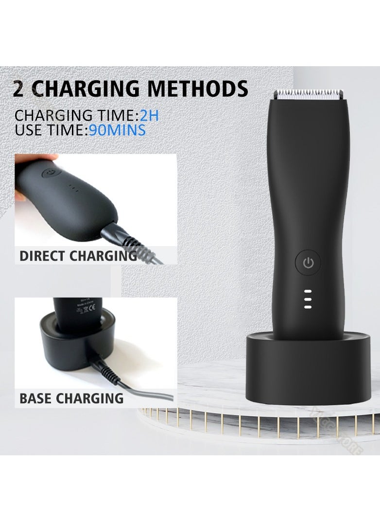 Generic - 200W Groin Trimmer for Men – Waterproof Electric Ball Trimmer, Skin-Safe Ceramic Blade, Rechargeable Body Hair Groomer for Pubic, Chest, Back & Beard - Image 1