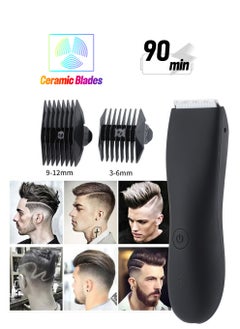 200W Groin Trimmer for Men – Waterproof Electric Ball Trimmer, Skin-Safe Ceramic Blade, Rechargeable Body Hair Groomer for Pubic, Chest, Back & Beard