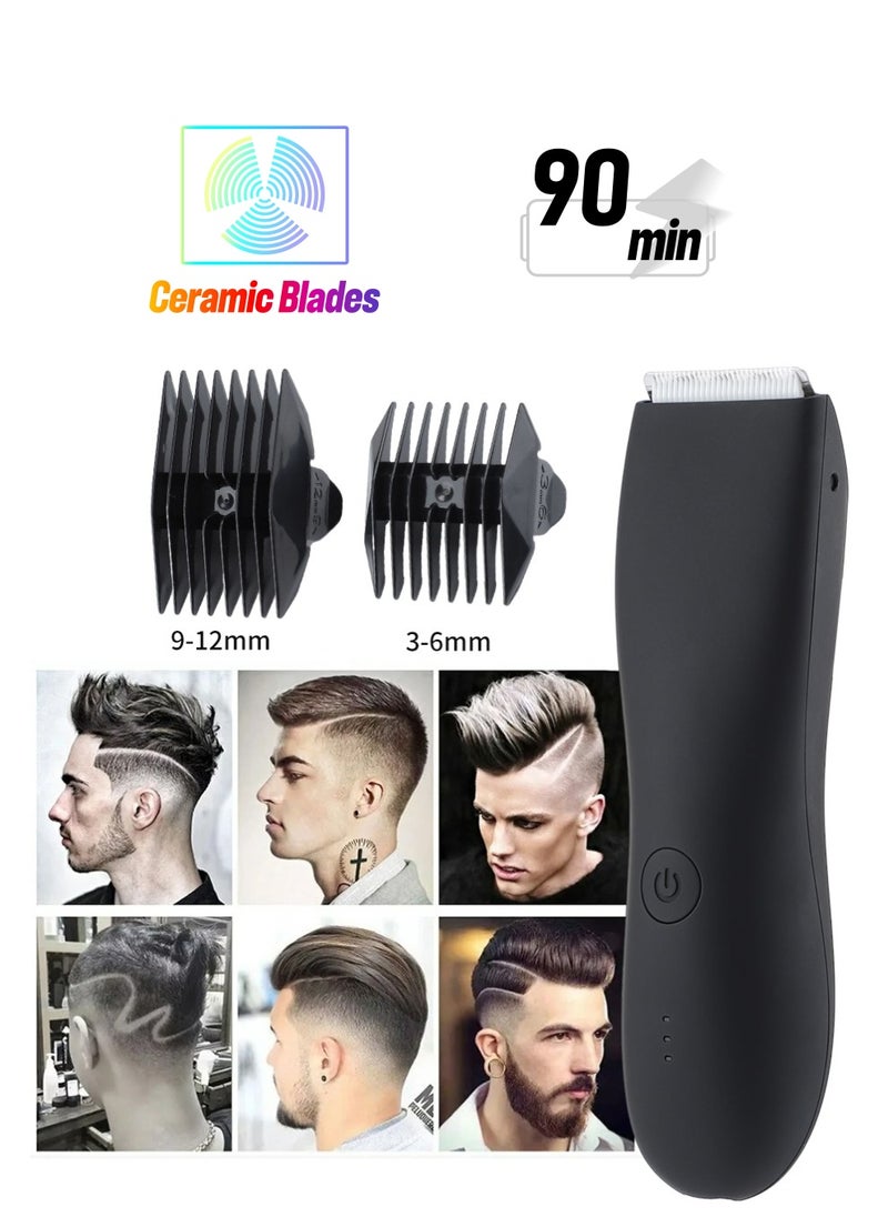 Generic - 200W Groin Trimmer for Men – Waterproof Electric Ball Trimmer, Skin-Safe Ceramic Blade, Rechargeable Body Hair Groomer for Pubic, Chest, Back & Beard - Image 1