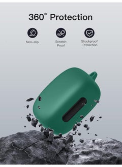SJet for Liberty 4 Pro Case Cover with Cleaner Kit, Soft Silicone Protective Case for Anker Soundcore Liberty 4 Pro Case for Women Men, Liberty 4 Pro Case Accessories with Keychain (Green)  - Image 4