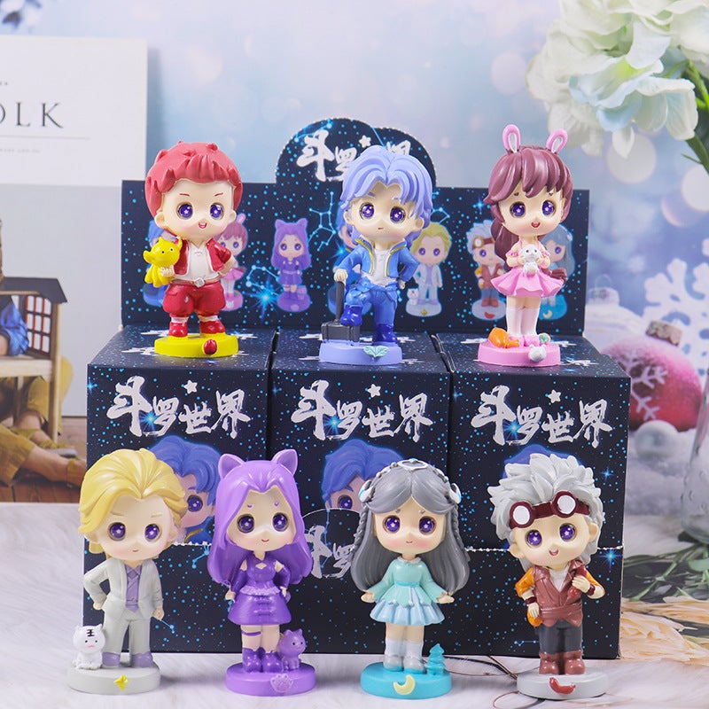 Cute Zodiac Resin Figurine Bead Blind Box Douro World Blind Box One