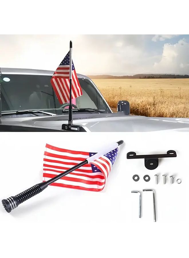 Aluminum Alloy Flag Mount For Ford Bronco 2021-2025 360 Rotation Black - Image 1