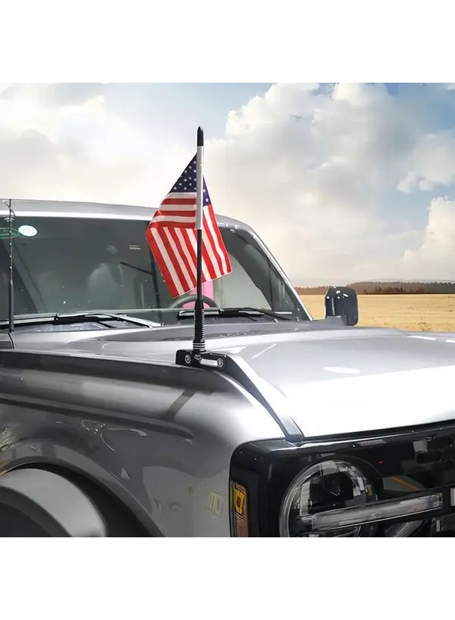 Aluminum Alloy Flag Mount For Ford Bronco 2021-2025 360 Rotation Black - Image 4