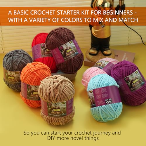 Lpalats Baby Blanket Yarn for Crocheting - 1 Pack of 200g/7oz Chunky Chenille Yarn for Knitting Blankets Amigurumi - #6 Super Bulky - 174 Yards Soft Thick Plush Yarns (1, Red) - Image 5
