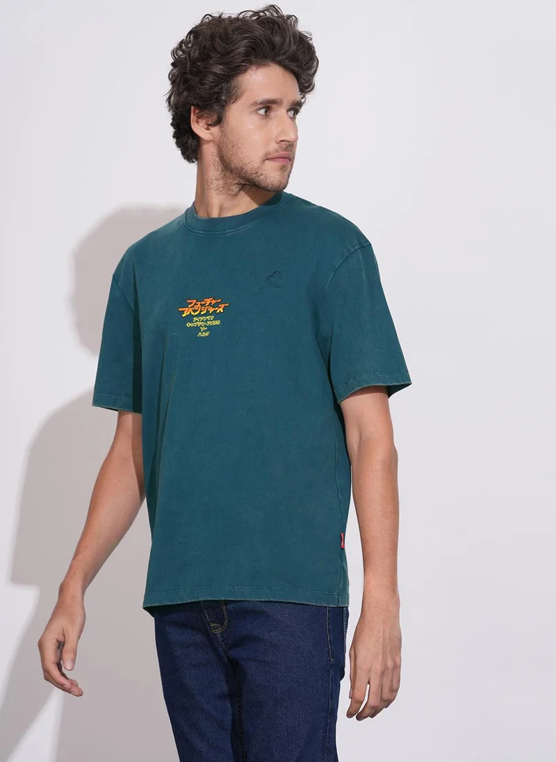بيينغ هيومان Men Printed Pure Cotton T-shirt