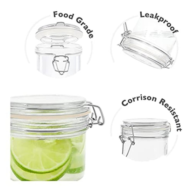 Glass Storage Jars with Airtight Clip Lid, Nut storage tank sealed fresh-keeping tank, Glass airtight jar for Blueberry Cherry Food Sauce-200ml of 12 pcs - Image 3