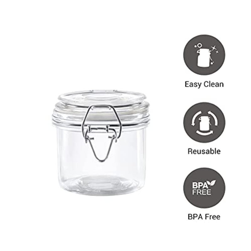 Glass Storage Jars with Airtight Clip Lid, Nut storage tank sealed fresh-keeping tank, Glass airtight jar for Blueberry Cherry Food Sauce-200ml of 12 pcs - Image 4