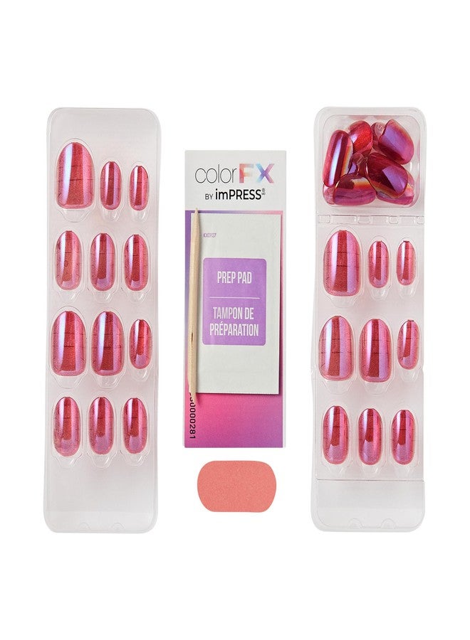 إمبريس أظافر KISS colorFX من imPRESS اللاصقة، لون "Around You"، وردي سادة بلمسة نهائية لؤلؤية، بيضاوية قصيرة، لاصق جديد ومُحسّن، تتضمن 30 ظفرًا صناعيًا، منديلًا للتحضير، عصا مانيكير، مبرد أظافر صغير - Image 4