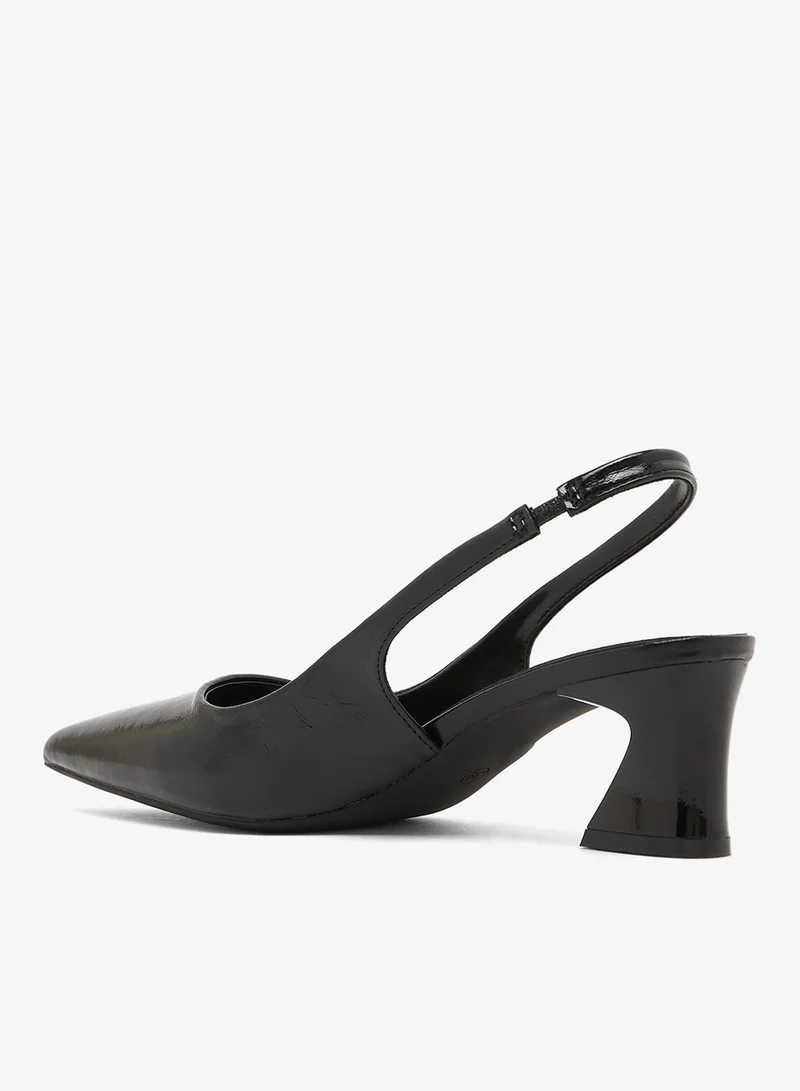 ELLA Classic Mid Block Heel Sling Back Pumps