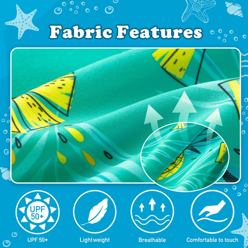 UMELOK Boys Swim Trunks Swimsuit Boxer Brief 2 in 1 Compression Liner Stretch Swim Shorts Quick Dry Beach Bathing Suit Neon Pineapple 5/6 - Image 4