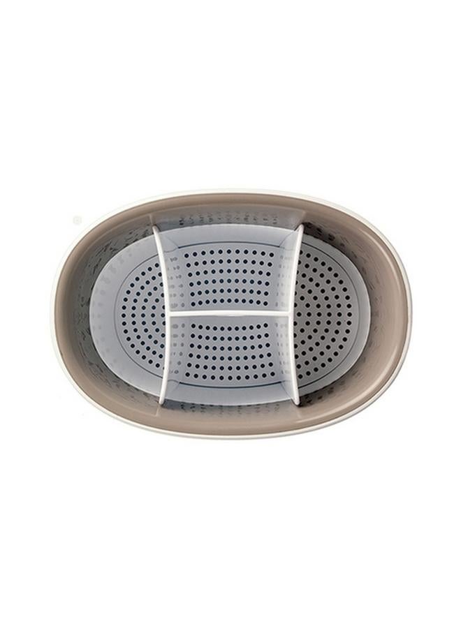 Stefanplast Tosca 4-Compartment BPA-Free Plastic Cutlery Drainer White and Beige 55700 - Image 2