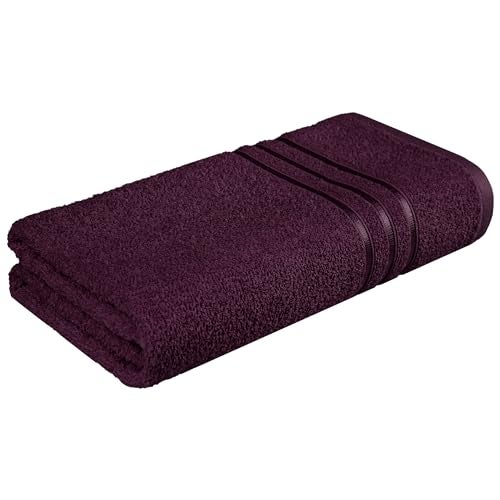 MYTRIDENT Bath Towel | Comfort Living | Quick Drying | Travel Friendly | for Men/Women | 1 Piece Large Size | 100% Cotton 400 GSM | 70cms x 140cms - Black Currant - Image 1