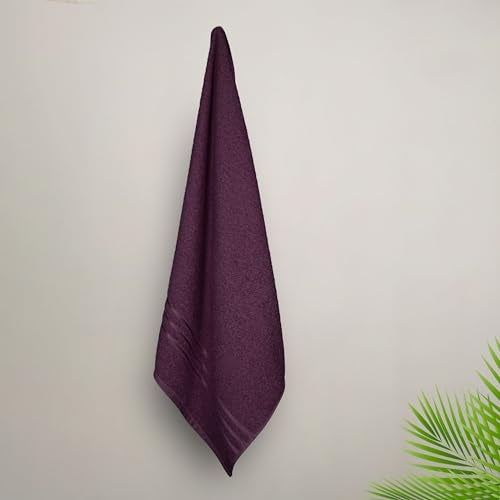 MYTRIDENT Bath Towel | Comfort Living | Quick Drying | Travel Friendly | for Men/Women | 1 Piece Large Size | 100% Cotton 400 GSM | 70cms x 140cms - Black Currant - Image 5