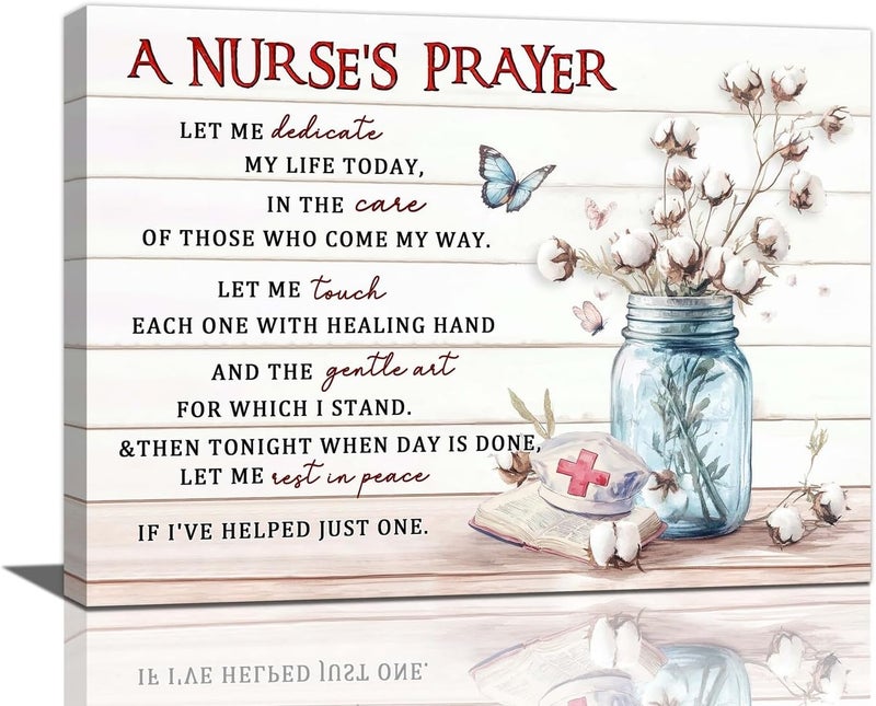 Fuzawet Nurse's Prayer Canvas Wall Art - Image 1