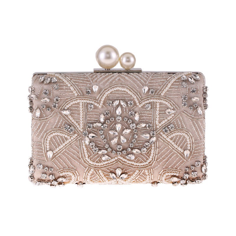 Diamond-Encrusted Beaded Embroidered Bag Clutch Bag All-Match Banquet Evening Bag Small Square Bag Clutch Bag762404 - Image 3