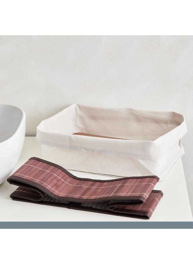 هوم بوكس سلة تخزين كبيرة قابلة للطي من الخيزران مقاس 33×23×12 سم - Image 3