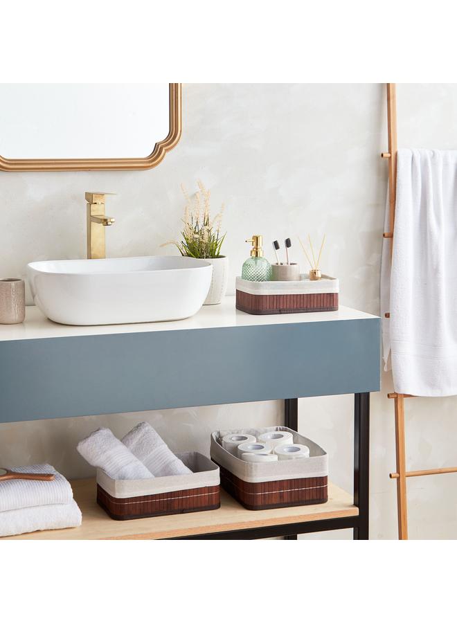 هوم بوكس سلة تخزين كبيرة قابلة للطي من الخيزران مقاس 33×23×12 سم - Image 5