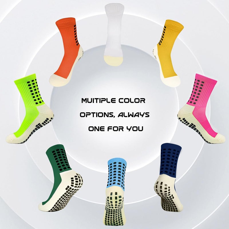 Yufree Men's Soccer Socks Anti Slip Non Slip Grip Pads for Football Basketball Sports Grip Socks, 4 Pair - Image 4