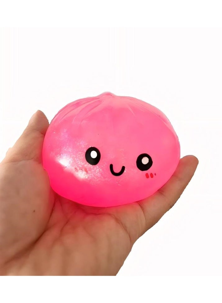 Gigglejoy Dumpling Squishy,Glitter Dumpling Squishy,Glitter Dumpling Mystery Box,Crazy Fun Squishiest Bun Dumplings with Steamer Box,Soft Squeeze Decompression Dough Squishy Dumpling,Stress & Anxiety Relief Toys for Adults and Kids（Pink） - Image 2