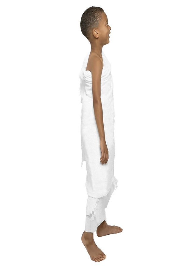 PURFUN Kids Boys 2Pcs Soft Ihram Towel Set White Islamic Pilgrimage Ritual Towel Wrap Breathable Muslim Prayer Ihram Shawl Clothes Mecca Hajj Umrah Essentials, 61.4x30.7 Inches - Image 3