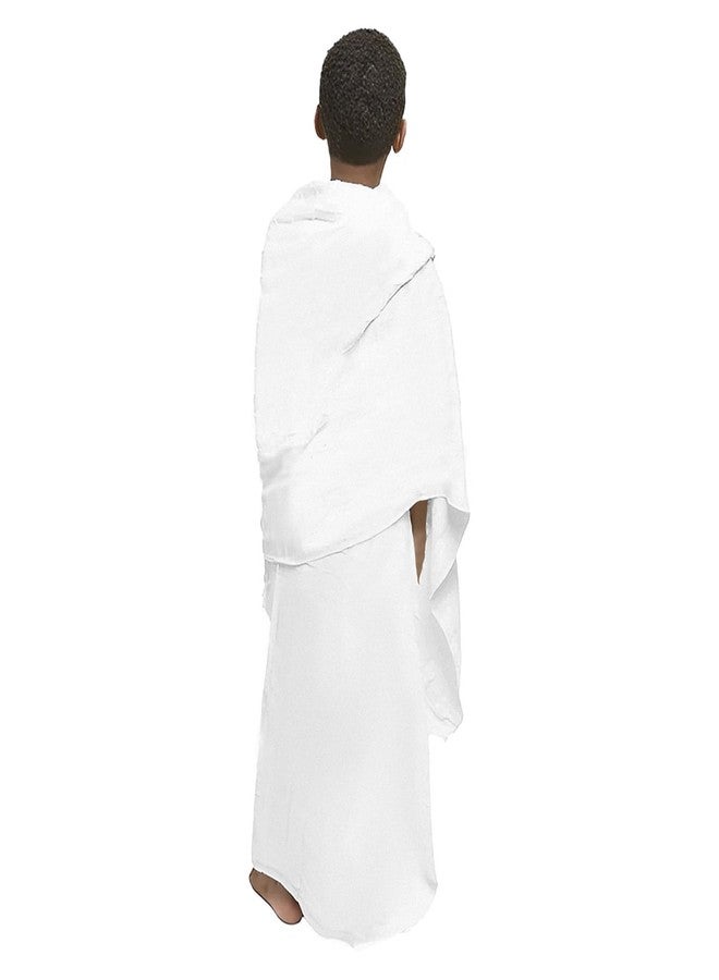 PURFUN Kids Boys 2Pcs Soft Ihram Towel Set White Islamic Pilgrimage Ritual Towel Wrap Breathable Muslim Prayer Ihram Shawl Clothes Mecca Hajj Umrah Essentials, 61.4x30.7 Inches - Image 4