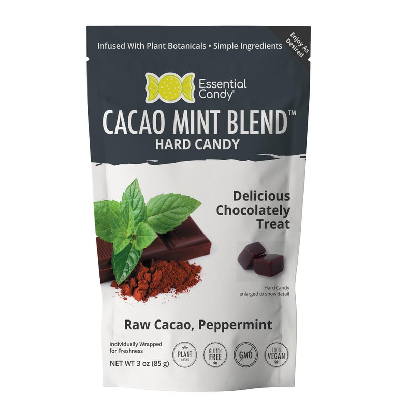 Cacao Mint Hard Candy | Chocolate Peppermint with Superfood Cacao | After Dinner Mint, Christmas Candy | Gluten-Free, Non-GMO, Vegan - 24 Count (Pack of 1) - Image 1