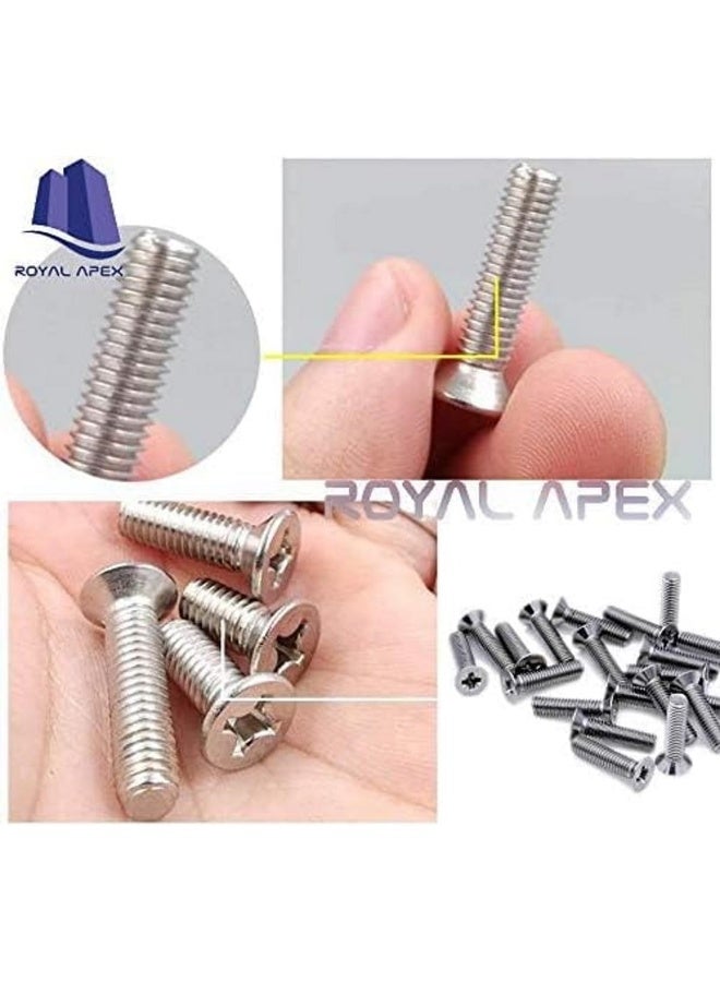 Royal Apex Royal Apex Machine Screw CSK Philip & Countersunk Head for DIY Electrical & Kitchen Furniture Pull Cabinet Door Handles Pack of 25 (M6 X 20 MM) - Image 2