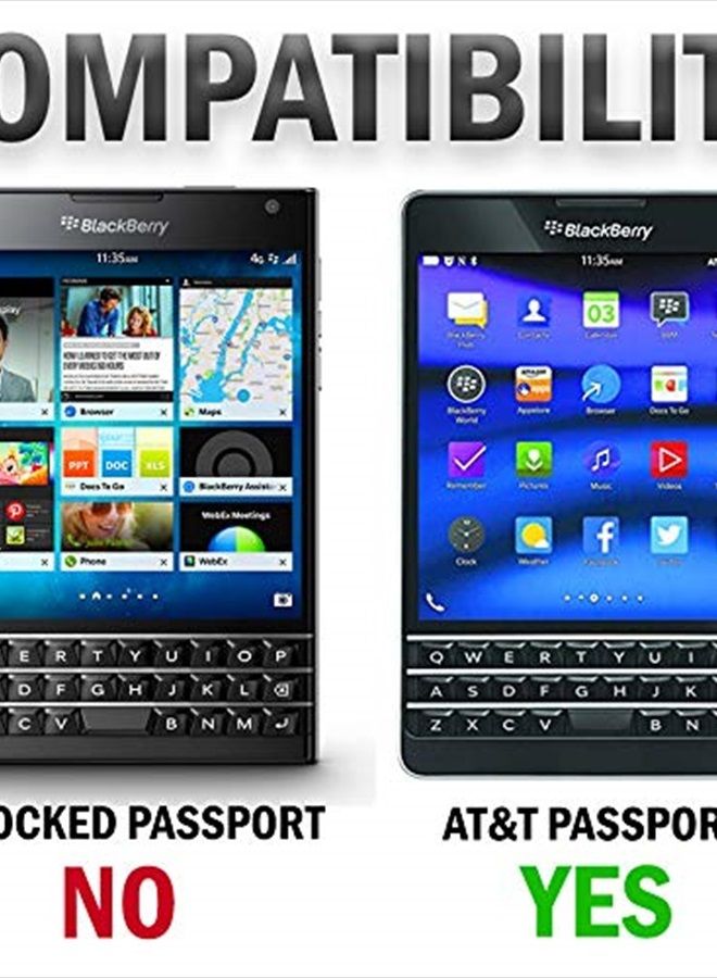 Nakedcellphone جراب لهاتف AT&T BlackBerry Passport، جراب أسود رفيع من Nakedcellphone مع حامل لهاتف AT&T BlackBerry Passport (SQW100-3) - Image 5