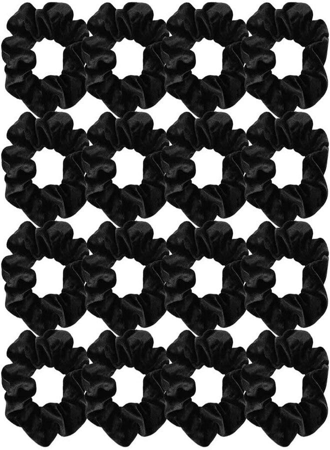 RECTYO GALLERY 12 Pack Black Velvet Scrunchies for Hair Scrunchy Hair Ties Ropes for Women or Girls Hair Accessories - Image 1