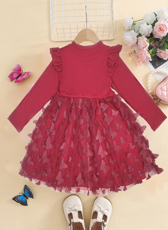 Take Two Bow Detail Ruffled Mesh Hem Dress - Image 4