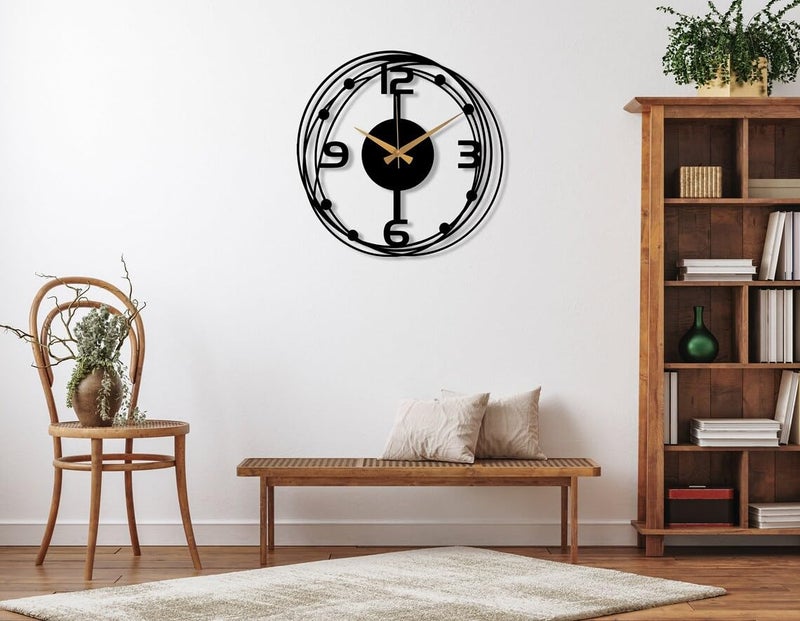 Reyox Metal Wall Clock Large Metal Wall Clock for Living Room Bedroom Kitchen Latin Numeral Wall Clock Antique Metal Wall Clock Big Size Modern Decorative Wall Watch Style 17