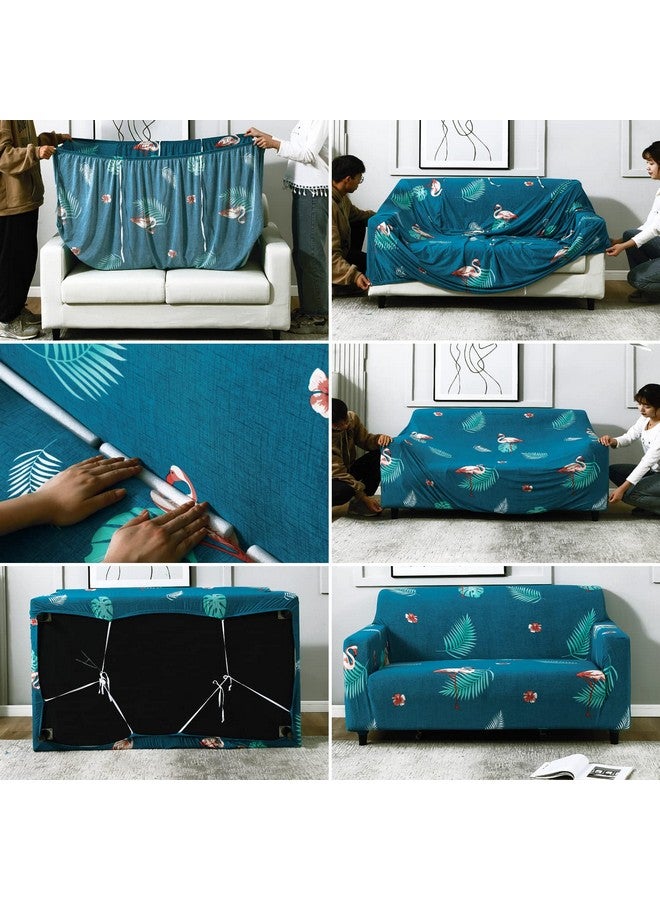 هوكيبو غطاء مرن قابل للتمدد من HOKIPO للأريكة ذات الثلاثة مقاعد (AR-4095-D5)، أزرق - Image 3