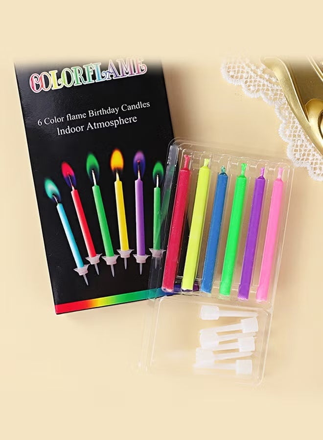وينر شموع كعكة عيد ميلاد سعيد، حاملات شموع ملونة ممتعة لعيد الميلاد، لكعكات عيد الميلاد لجعلها احتفالًا سحريًا (ملون، 6) - Image 5