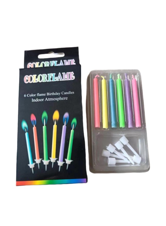 وينر شموع كعكة عيد ميلاد سعيد، حاملات شموع ملونة ممتعة لعيد الميلاد، لكعكات عيد الميلاد لجعلها احتفالًا سحريًا (ملون، 6) - Image 3