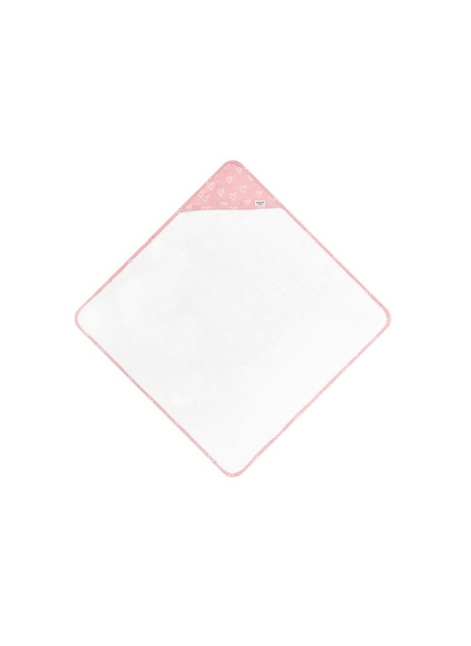 infancie - Bamboo Hooded Baby Towel – 75 cm x 75 cm, Suitable for Newborn to 4 Years, Pink - Image 1