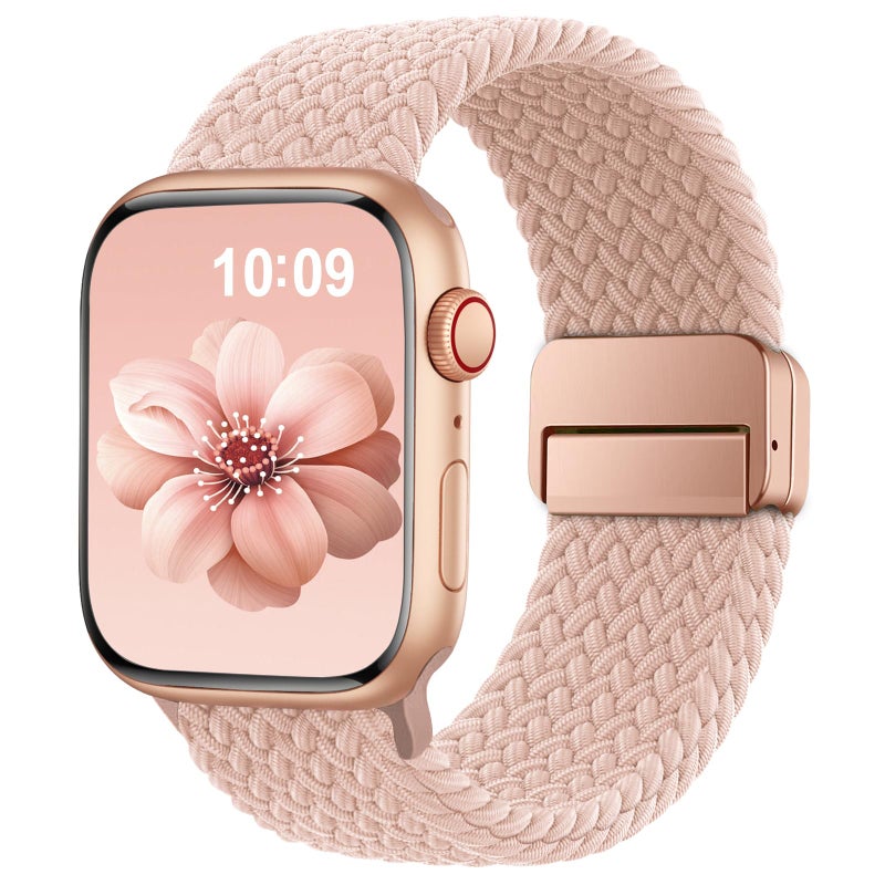 SuperNaNa Braided Stretchy Band Compatible with Apple Watch Bands 38mm 40mm 41mm 42mm 46mm 44mm 45mm 49mm for Women Men Nylon Sport Strap Solo Loop for iWatch bands Series SE 11 10 9 8 7 6 5 4 3 Ultra 3 2 1 - Image 3